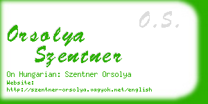orsolya szentner business card